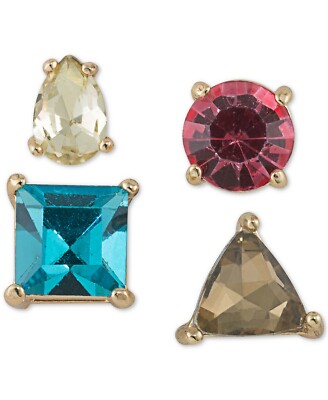 ABS by Allen Schwartz Gold-Tone 4-Pc. Set Stone Single Stud Earrings MSRP $35