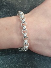 Belcher Bracelet Sterling Silver 31 grams Plain & Patterned 9mm Solid Belcher