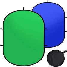 Julius Studio 5 x 7 ft./152cm x 213cm Green & Blue Popup Screen