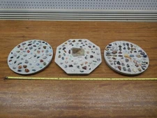 AMAZING! 3 Semi-Precious Gemstones Inlaid Stepping Stones (lot A)