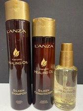 L'anza Keratin Healing Oil Silken Shampoo, Conditioner, Hair Treatment Pack
