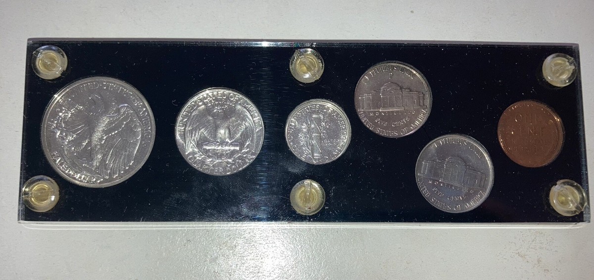 1942 USA Unc. Proof Mint Set 6 Coins Silver And Clad Nickels