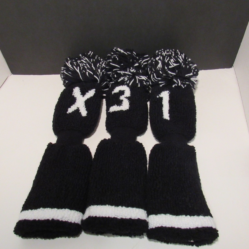 Galaxy Sports Ultra Knit Black Golf Head Covers Extra Long Graphic