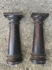 Coppia di piccole mezze colonne antiche in mogano recuperate