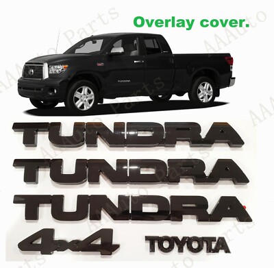 OVERLAY Gloss black Door Rear Tailgate Tundra 4X4 Toyota Emblem 2007-2013 Tundra