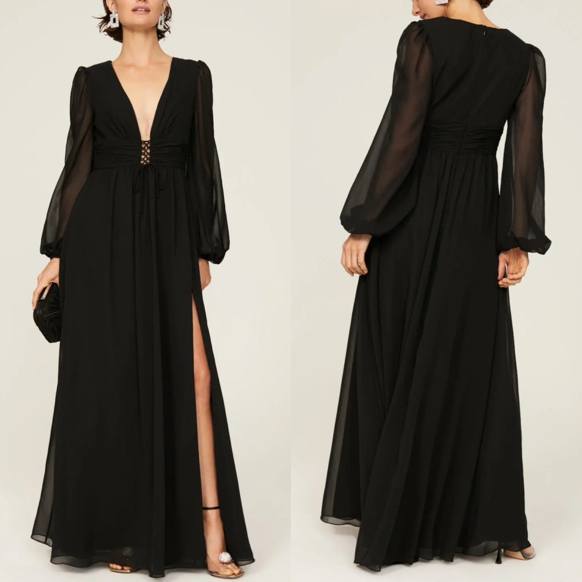 mac duggal black tie dress The Lainey Black Lace Maxi Skirt w/out Liner