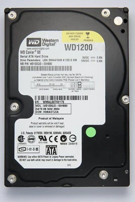 WD Caviar SE WD1200 120GB SATA Desktop HDD Model WD1200JD-00HBB0 DCM HSBACTJCA - Image 1 of 2