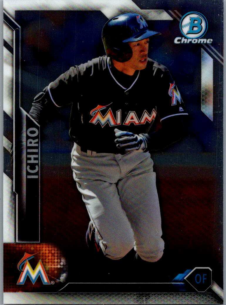 Ichiro #37 2016 Bowman Chrome Bowman Miami Marlins | eBay