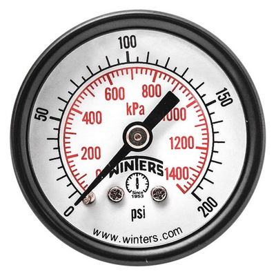 #ad WINTERS PEM1422 Pressure Gauge1 1 2quot; Dial SizeBlack PK 10 $77.00