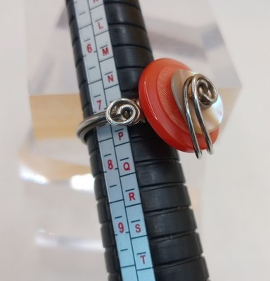 Artisan Made Modernist 925 Ring With MOP Stack Buttons Swirl Design 