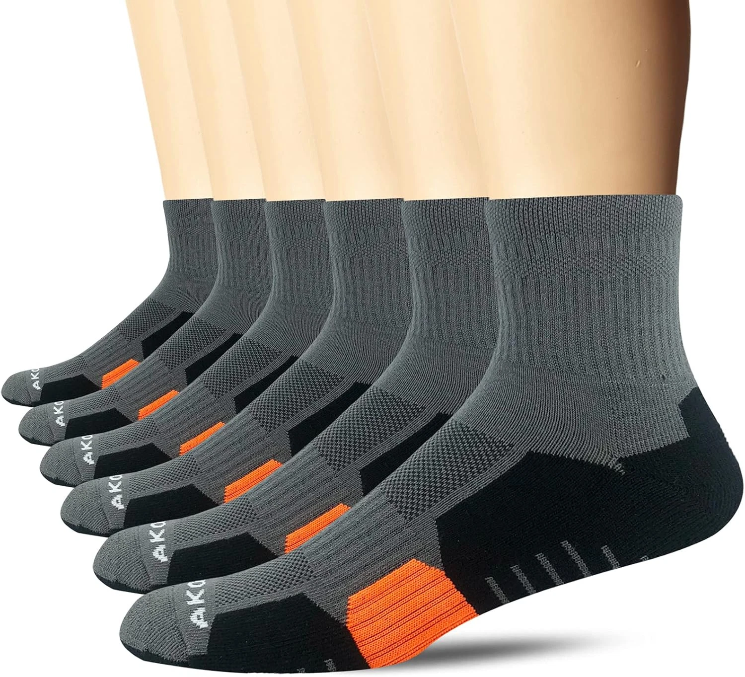 Men's Athletic Ankle Socks Running Cushoned Quarter Socks Men Size 9-12 Black...