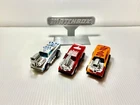 Vintage 1972 Matchbox Cosmic Blues 1 White/Stars & 1 Orange Red Rider Flames VG+