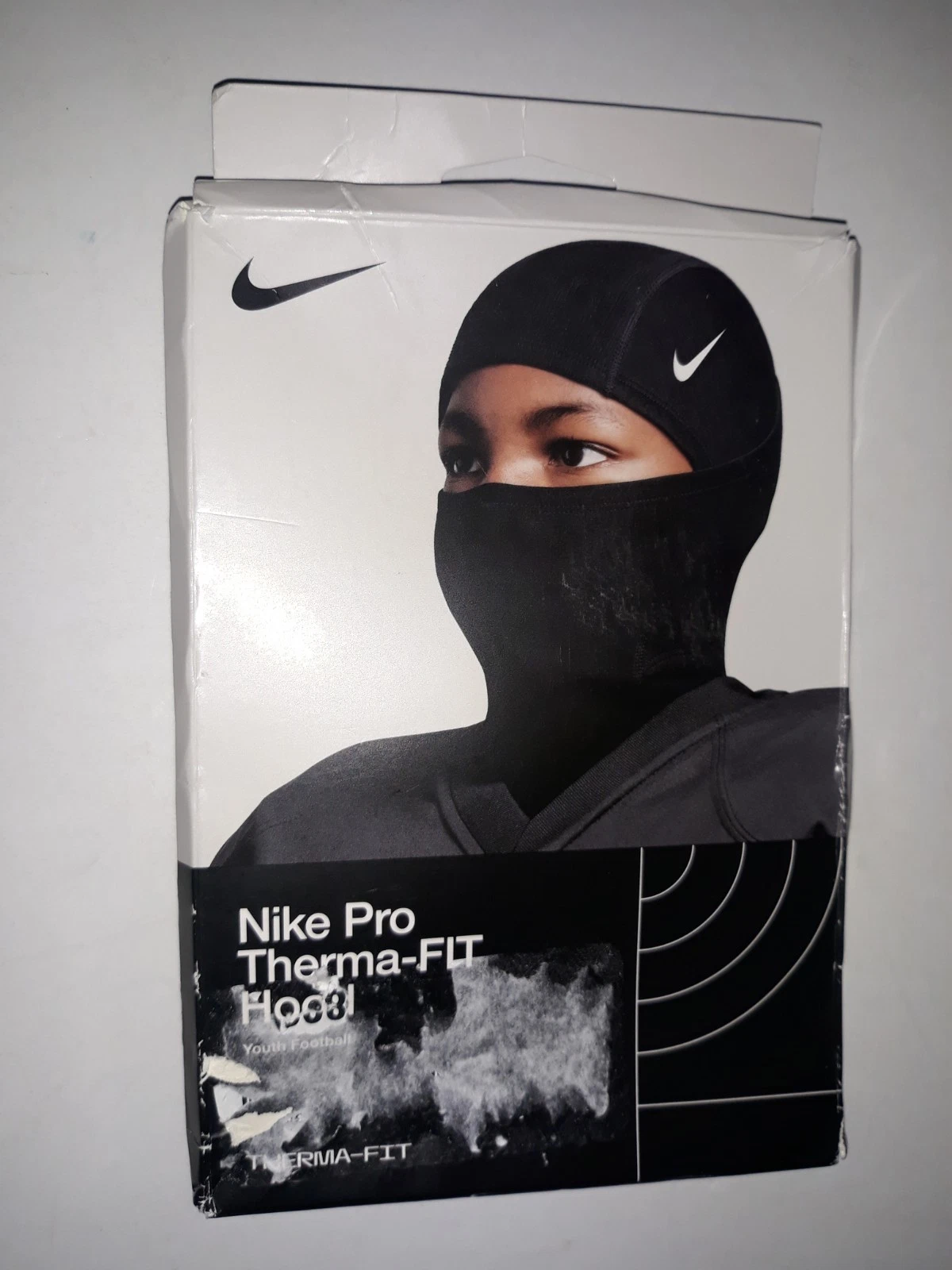Nike Pro Therma-FIT Youth Football Hood Black/White OSFM NEW