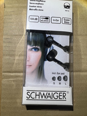Schwaiger Headset In-Ear  Schwarz   Stereo Kopfhörer  / Aktion HRegBlau10