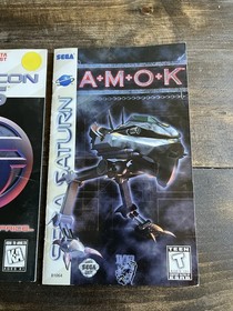 Sega Saturn Instruction Manual Lot of 3 Tempest 2000, Amok, Defcon 5 Regi Card
