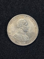 1913 GERMANY GERMAN STATES PRUSSIA WILHELM II Vintage Silver 5 Mark Coin i110062