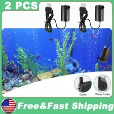 2 Pack Quiet Submersible Mini Water Pumps for Fountains, Fish Tanks & Gardens