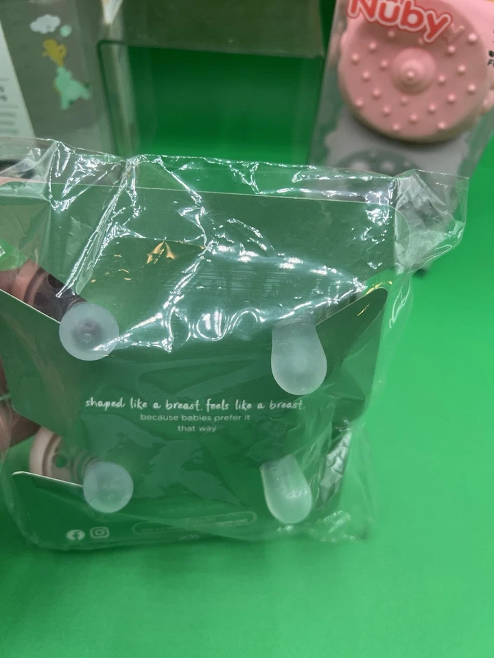 1-MAM Easy Start 9oz Bottle, 4-Tommee Tippee Pacifier, NUBY Popper & Gift Set - Image 4 of 4