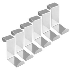 6Pcs Over The Door Hooks Z-Shaped Hanging Hooks Stainless Steel Cabinet Back ...