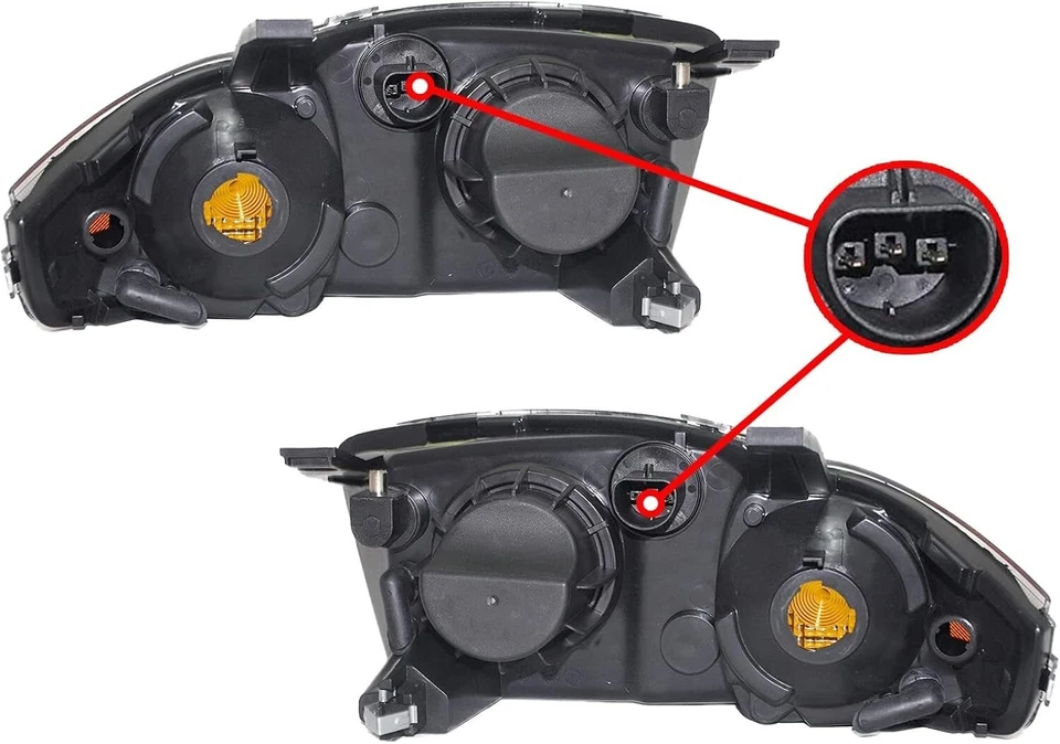 For 2003 2004 2005 Chevy Cavalier Factory Style Headlights Headlamps Left+Right - Image 3 of 4