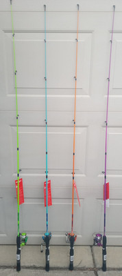 LOT OF 4  ZEBCO SPLASH SPLUL562ULB 5'6'' ULTRA LIGHT 2PC SPINNING COMBO 21-37789