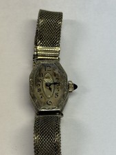 Antique 14K Rolled Gold Plate Case Sapphire IOCO Ladies Wrist Watch