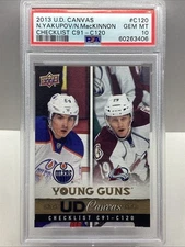 2013 UPPER DECK N.YAKUPOV/N.MACKINNON YOUNG GUNS CANVAS #C120 RC PSA 10 GEM MT