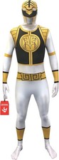 Adult White Power Ranger Morphsuit Men s Superhero Costume Skin Suit M - XXL