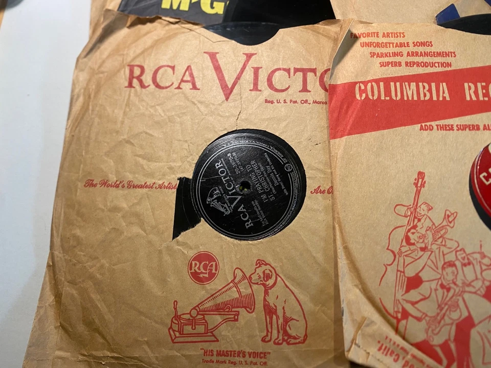 Lot 78 rpm 10" Jazz Pop and other Records - Many with sleeves - untested - Image 2 of 4