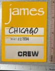 James Backstage Pass. Working Crew. From Laid Tour in 1994. Mint. — photo 2