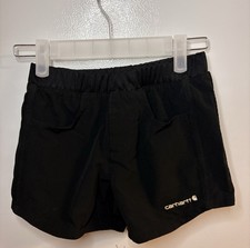 Carhartt Kids Black Athletic Shorts Size 8 Youth Lightweight Stretch Logo