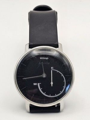 Withings Activite Mens Watch 36mm Black Dial Black Silicone Activity Tracker