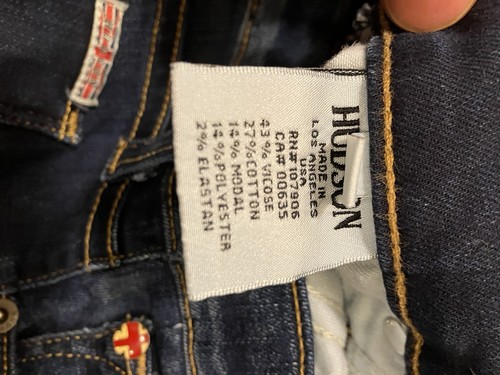 Hudson Krista Crop Skinny Jeans Womens 30 Dark Wash Made In USA Raw Hem - Afbeelding 8 van 10