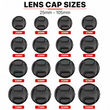 25mm-105mm Snap on Front Cap For Nikon Fuji Olympus Sony Lens DSLR SLR Camera