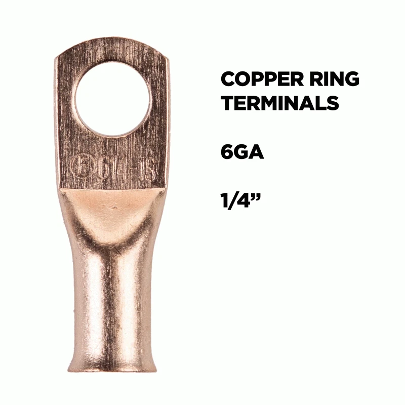 Metra CUR614 Install Bay Copper Uninsulated Ring Terminal 6 Gauge 1/4 inch - Image 3 of 4