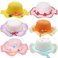 6 Pcs Girl Tea Party Garden Party Hats in Assorted Colors  Assorted Styles,H...