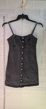 Black washed heavy denim mini dress Forever 21  spaghetti straps 