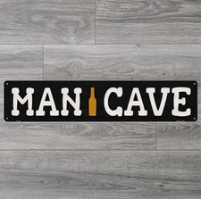 Man Cave 18" x 4" Novelty Metal Sign Made In The USA Shrink Wrapped New 