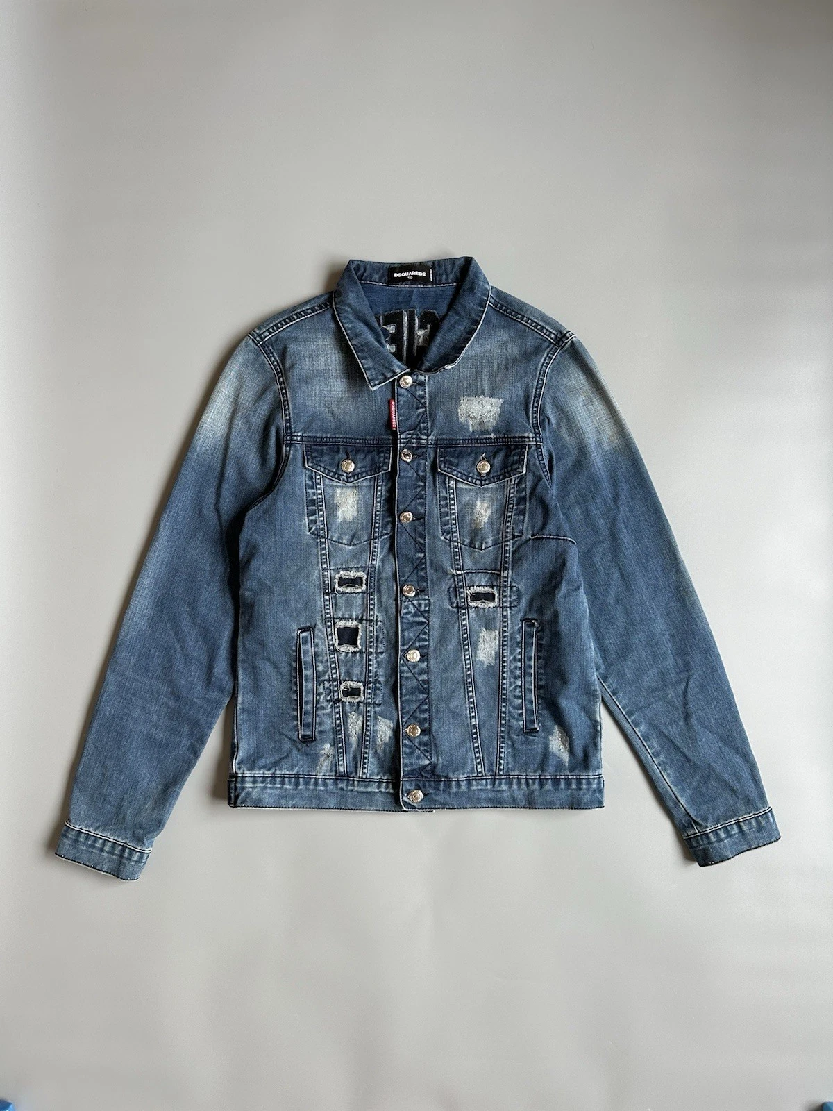 DSQUARED2 GIACCA JEANS DENIM INVECCHIATO TAGLIA 50