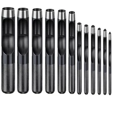 12PCS Leather Hole Punch Leather Punch Tool Heavy Duty Round Hollow Punch for...