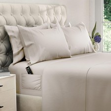 King Size Sheets Set - 6 pcs Breathable Cooling Bed Sheets - up to 15" Deep