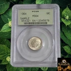 1964 10C Silver Roosevelt Dime PCGS MS64 SAMPLE (654321) OGH 🔥