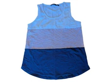 EUC Doe & Rae Women's Large 4th Of July Colorblock Tank Red White Blue Cotton