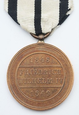 Hohenzollern Denkmünze für Nichtkämpfer 1848-1849,  am Band