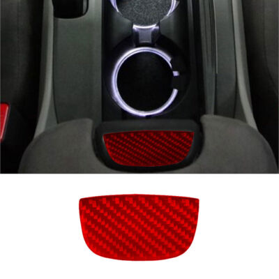 For 2008-12 Honda Accord Red Carbon Fiber Armrest Compartment Handle Cover Trim