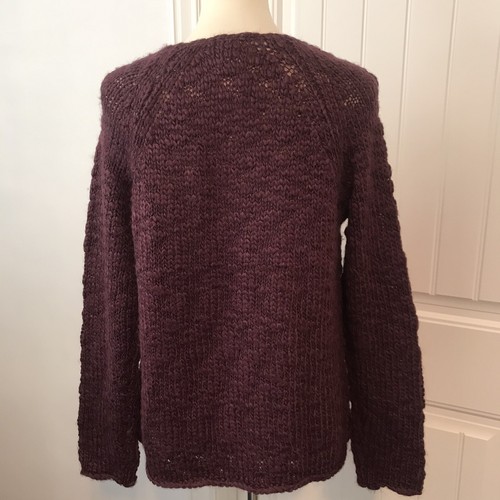 J Jill Women M Open Front Cardigan Wool Alpaca Long Sleeve Red Wine Burgundy - Picture 4 of 10