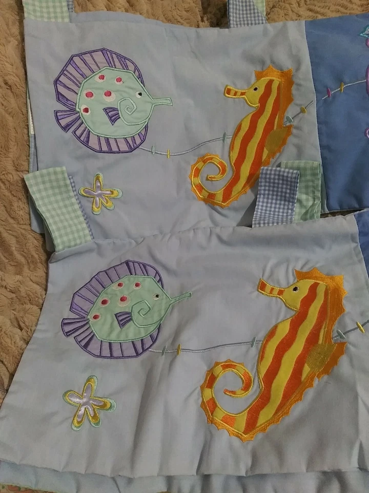 2 cenefa de ventana para vivero Kidsline Sea Life peces caballito de mar pulpo tortuga cangrejo  Foto 2 de 4