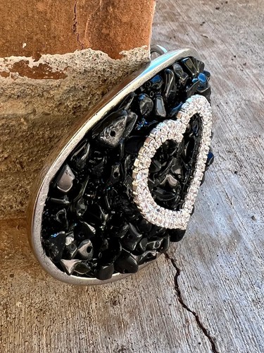 Custom Little Girls Western Heart Bling Belt Buckle - Picture 3 of 6