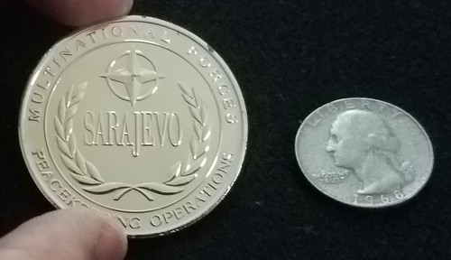 SPIEGELGLANZ Multinational Forces Sarajevo Peacekeepers NATO UN Challenge Coin