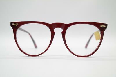 Vintage Stepstar Capitol 5003 USA Burgundy Gold Oval Glasses Frame NOS